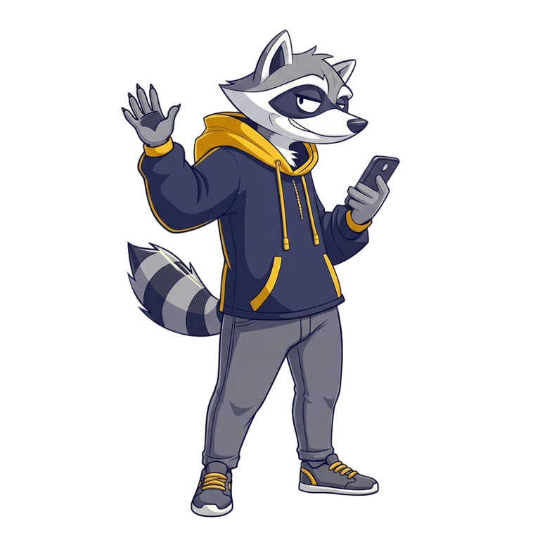 Raccoon Scouts raccoon waving
